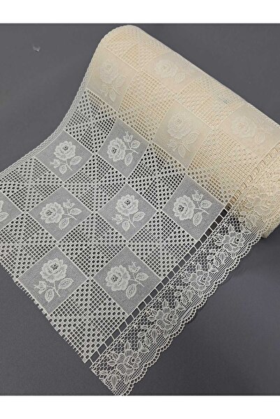 Başak Ev Tekstili Pvc Küpür Dantel Raf Ve Dolap Örtüsü Runner Krem 35 Cm Eninde