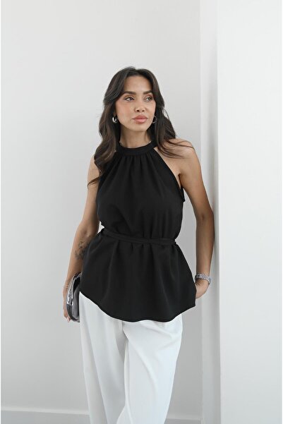 Havoş Black Rope Belted Tank Top