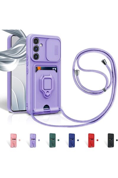 Rivor Samsung Galaxy S24 Plus & Galaxy S25 Plus Kılıf Kamera Sürgülü Kartvizi...