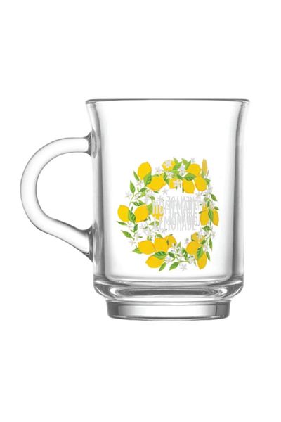 LAV Patterned Glass with Handle 250Cc / 1 Piece