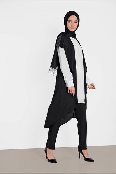 Alvina Embroidered Shoulder Detailed Double Tunic 4475
