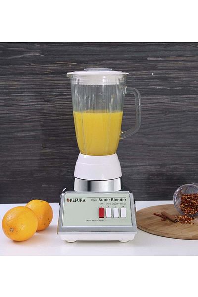 REFURA 2 in 1 Blender 450W White RE-10203 Countertop Blender Mixer with Stainless Steel Blade, Safet