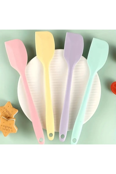 Felis Arte طقم ملاعق سيليكون ملونة مكون من 4 قطع، مقاومة للحرارة، مرنة