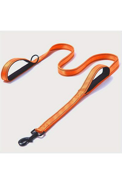 Choice XL-180cm Orange Dog Leashes Outdoor Travel Dog Training Chain Heavy Duty Double Handle Lead for Grea