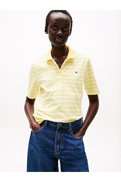 Tommy Hilfiger 1985 REG PIQUE POLO SS Kadın Sarı Polo - WW0WW43224