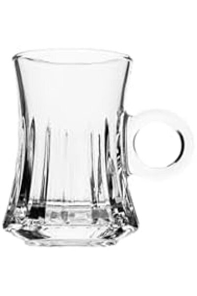 ALSAIF Glass Tea Cups With Handles For Hot Beverages, Wide Base For Stability From , 6 Pieces, 100 ml