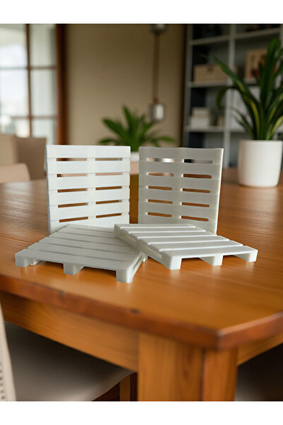 Print Wizzard طقم قواعد أكواب بتصميم لوحة صغيرة مكون من 4 قطع (8x8 سم)