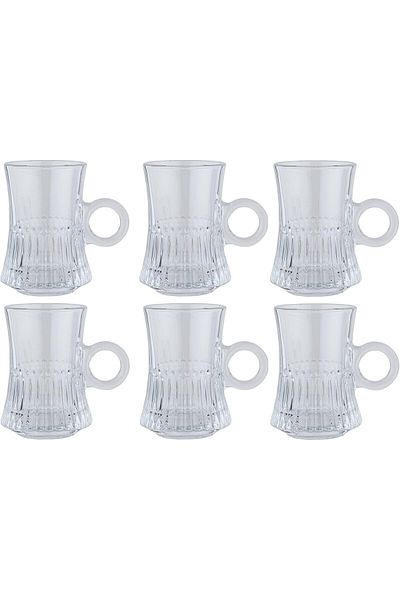 ALSAIF Zad Tea Cup With Pvc Window Plastic Box, 6 Pieces, 119 Ml, Multicolored