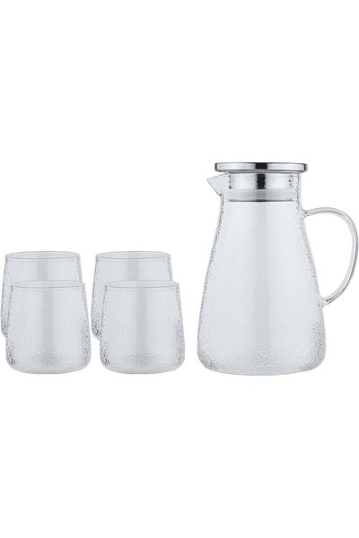 ALSAIF Set Of 4 Glasses 300ml With 1500ml Water Pitcher By Zad