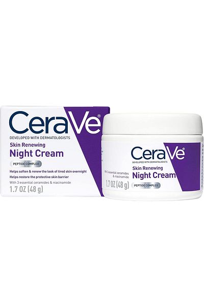 CeraVe كريم ليلي لتجديد البشرة | مرطب بالنياسيناميد ومركب الببتيد وحمض الهيالورونيك