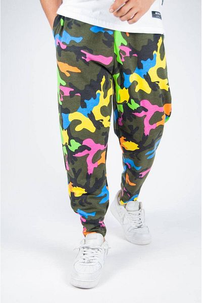 SUPERBLUE Ανδρικό παντελόνι Jogger με μοτίβο παραλλαγής ελαστικό πολύχρωμο