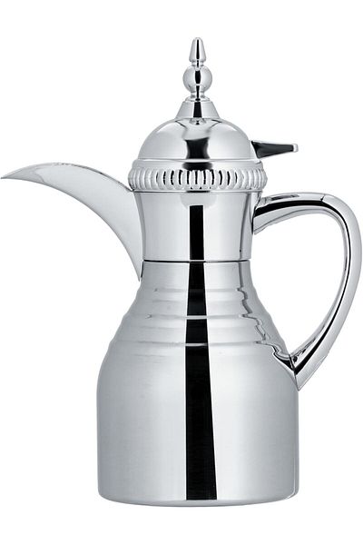 ALSAIF Dallah from Saif, size 650 ml, ideal for preparing and serving Arabic coffee, chrome color