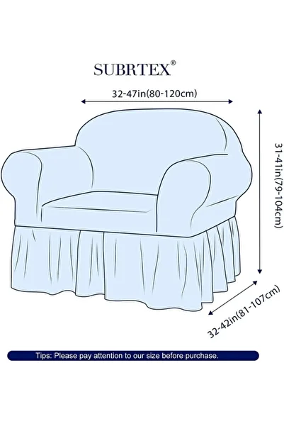 upmall Bürümçük Armchair Cover, Skirted, Elastic, Item, Single and Burning