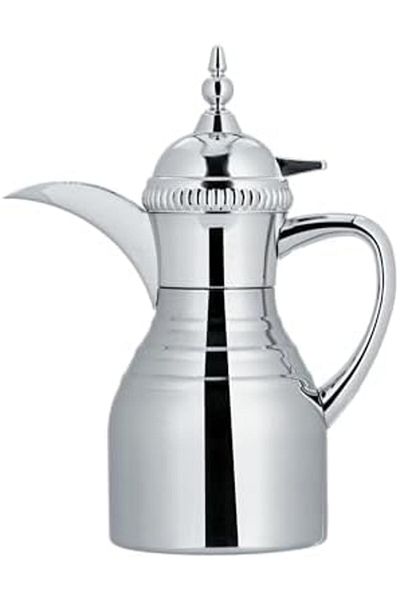 ALSAIF Dallah from Saif, size 650 ml, ideal for preparing and serving Arabic coffee, chrome color