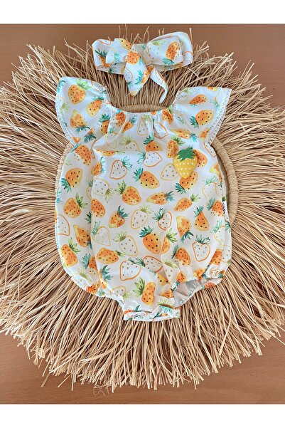 EBRU ÖZÖRGÜCÜ Kız çocuk çilekli tulum ve bandana