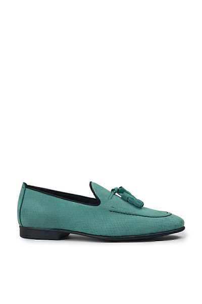 Deery Γνήσια ανδρικά Loafer παπούτσια Nubuck Green
