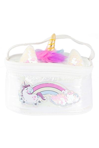 Girabrilla Geantă de machiaj pentru copii Puffer Unicorn