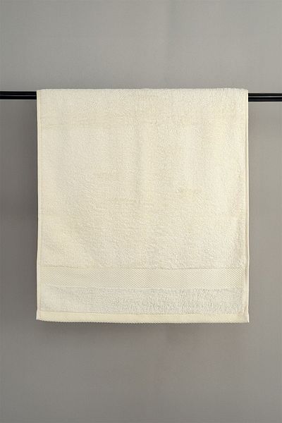 Arelina Textile Bamboo Pearl Border Ecru 50x90 Bath Towel