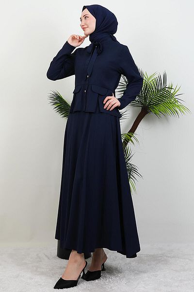 GİYZAMİLA Σετ φούστα Navy Blue Tansel