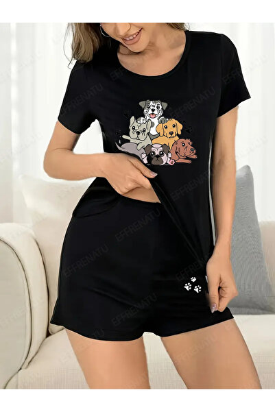 EFFRENATU Hila Fashion Available in Large Sizes Black and White T-Shirt and S...