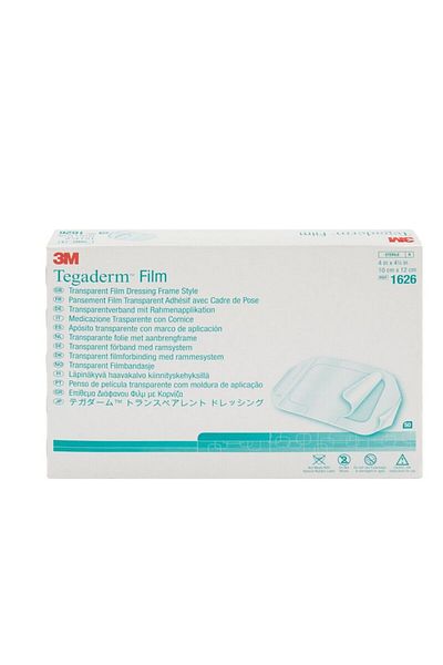 3M Tegaderm 3M Transparent Dressing with Label 4" x 4 3/4" (10 x 12 cm) Pack of 1 1626W