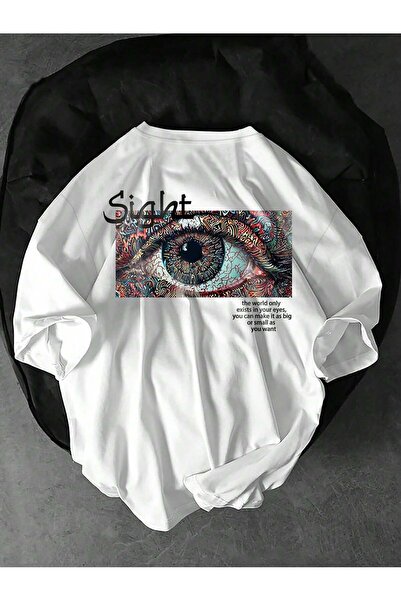 cc collection Tricou unisex supradimensionat cu imprimeu Sight - Design confo...