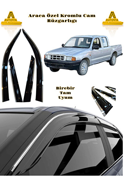 Autovia Ford Ranger 1999-2005 Kromlu Cam Rüzgarlığı 4lü