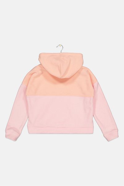Ideology Kids Girl Hooded Long Sleeve Two-Tone Sweatshirt, Pink