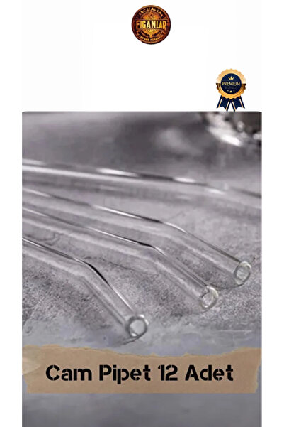 figanlar ambalaj (Thick) 1St Quality Reusable Washable 12Pcs Glass Drinking Straws + 2Pcs Cleaning Brush