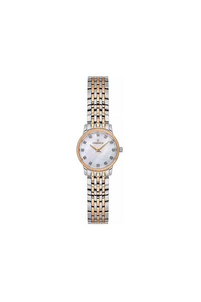 Essence Es6935Fe.520 Rose Gold Silver Color Dial Stainless Steel Small Women Wrist Watch