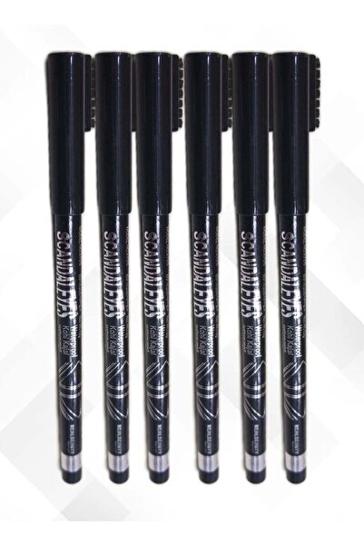 real beauty 6 قطع من أقلام الحواجب السوداء مع فرشاة من ريل بيوتي