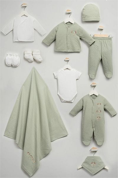Bebitof Cute Puppies 10 Pcs, Hospital Outlet 1355 Beige & Green