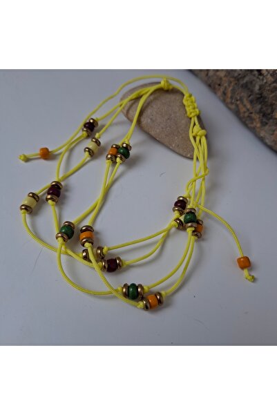azra takı tasarım Handmade Yellow and Colorful Anklet