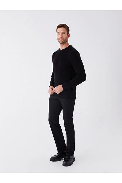 LC Waikiki Ανδρικό παντελόνι Chino LCWAIKIKI Classic Black Standard Fit