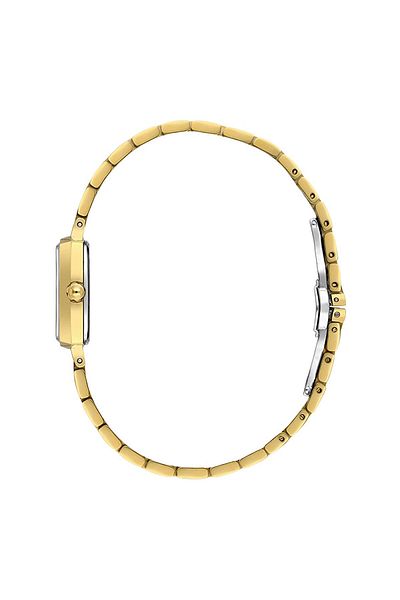 Essence D1236.120 Golden Yellow Stainless Steel Small Square Women Wrist Watch