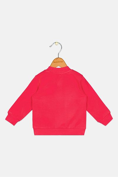 Chicco Toddler Girl Round Neck Embroidered Sweater, Pink Combo