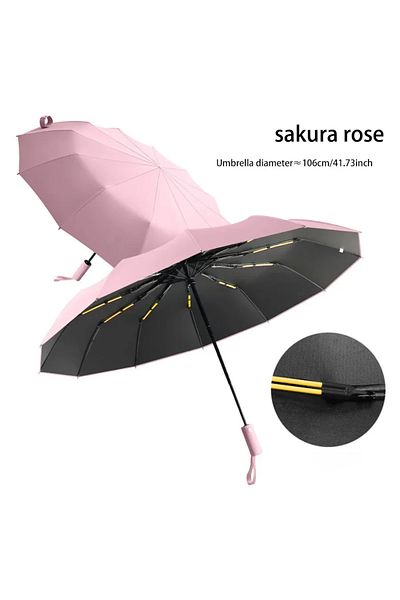 Choice metal-fiber composite 12K Pink Reinforced 24-Bone Umbrella, Durable Wind-resistant Umbrella, Anti-U