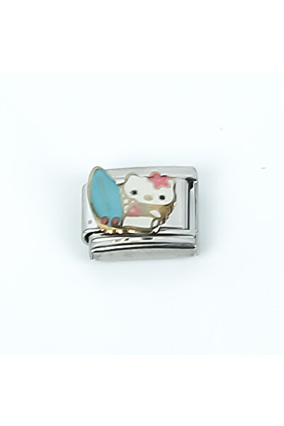 yfhobi Çelik İtalyan Bileklik Charmı, 1 Adet Hello Kitty Model Çelik Charm, 1...