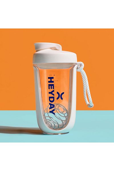 HEYDAY Shaker Bottle with Tritan BPA-Free Plastic with Stainless Steel Blender Ball-550 ml