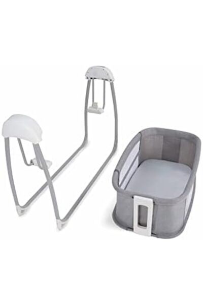 Mastela Deluxe 4-in-1 Bedside Baby Bassinet, Swinging Cradle for Babies Up to 36 Months (Gray)