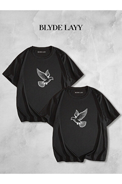 BLYDE LAYY Set de 2 tricouri supradimensionate King-Queen Blyde Layy Design L...