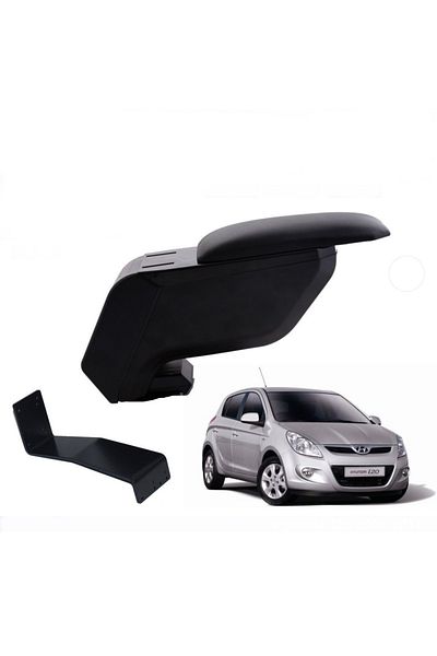Atakent Hobi Hyundai I20 2015-2021 Black-gray Armrest with No-Punching Steel Legs