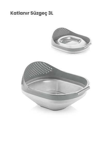 Melkan Home 3-Liter Capacity - Accordion and Brass Strainer, Multi-Purpose Folding Washing Strainer