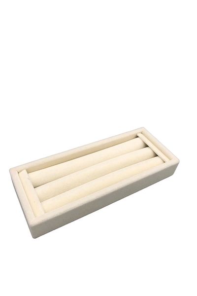 MeGass Dekor Εγχώριας παραγωγής Μικρού μεγέθους Suede Fabric Cream Χρώμα 18/7 cm Ρολό Δαχτυλίδι Στάση σε Συρτάρι