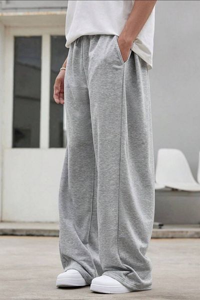 BSBSPOR Baggy Loose Fit Summer Men's / Women's Sweatpants Adjustable Long Grey / Black / Smoked