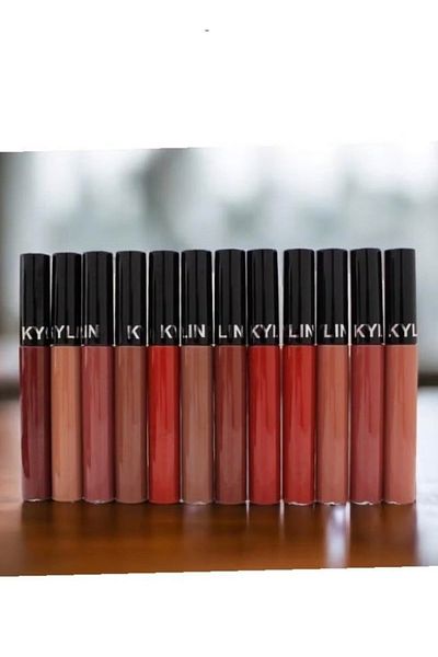 Kaylin 12-piece liquid lipstick in multiple colors, easy to use