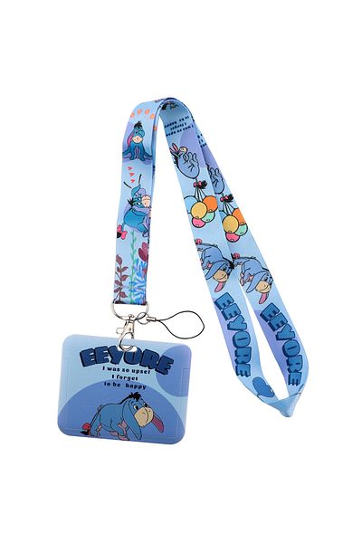 Disney 15 Stitch Mickey Lanyard For Keys Chain Horizontal style ID Credit Card Cover Pass Mobile Phone Char