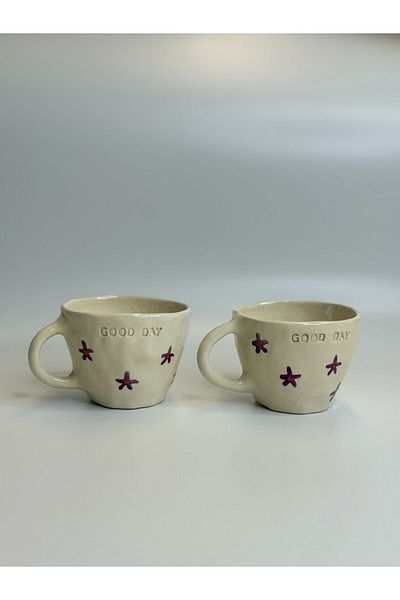 Most Home Purple Floral Day Mug Set of 2