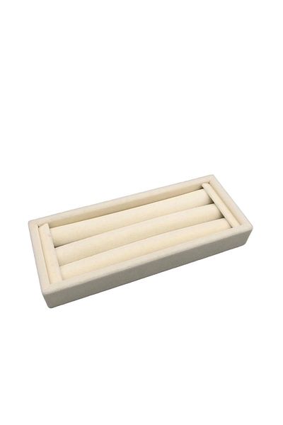 MeGass Dekor Εγχώριας παραγωγής Μικρού μεγέθους Suede Fabric Cream Χρώμα 18/7 cm Ρολό Δαχτυλίδι Στάση σε Συρτάρι