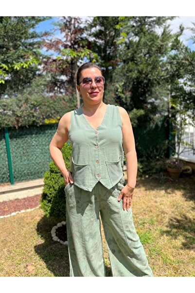 MJORA Cotton Linen Vest & Pants Women's Set